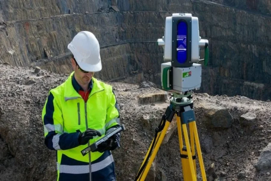 Land surveyor at site